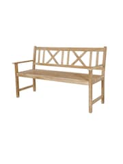Pacific Natural Garden Cambridge Antique 3 Seater Acacia Wood Bench - Image 2 of 3
