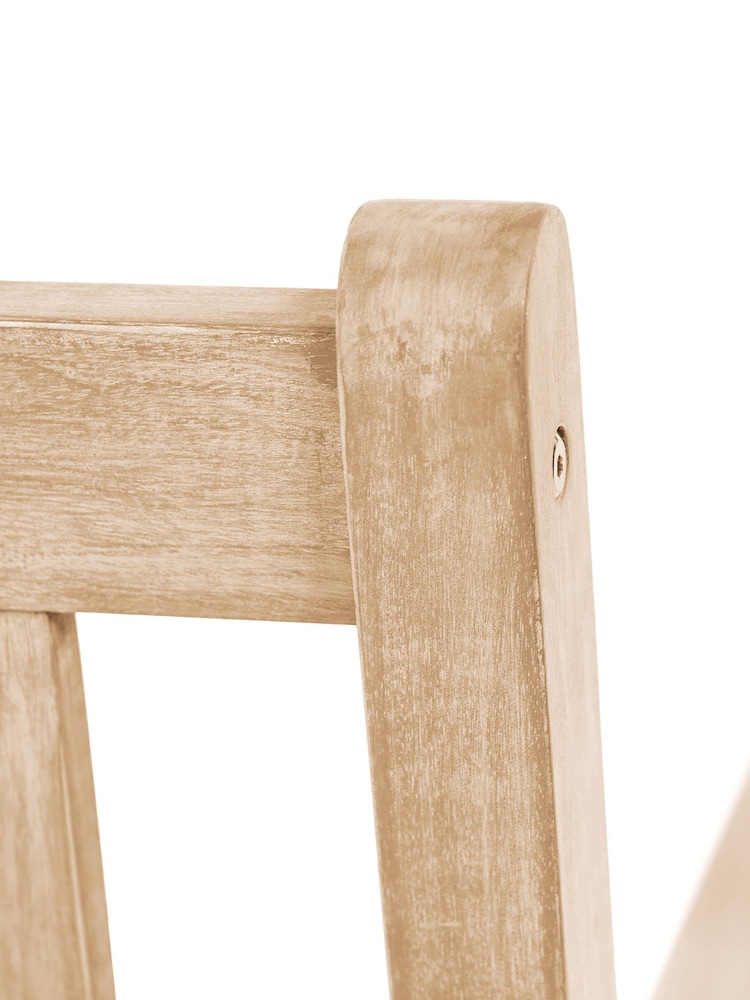 Pacific Natural Garden Cambridge Antique 3 Seater Acacia Wood Bench - Image 3 of 3