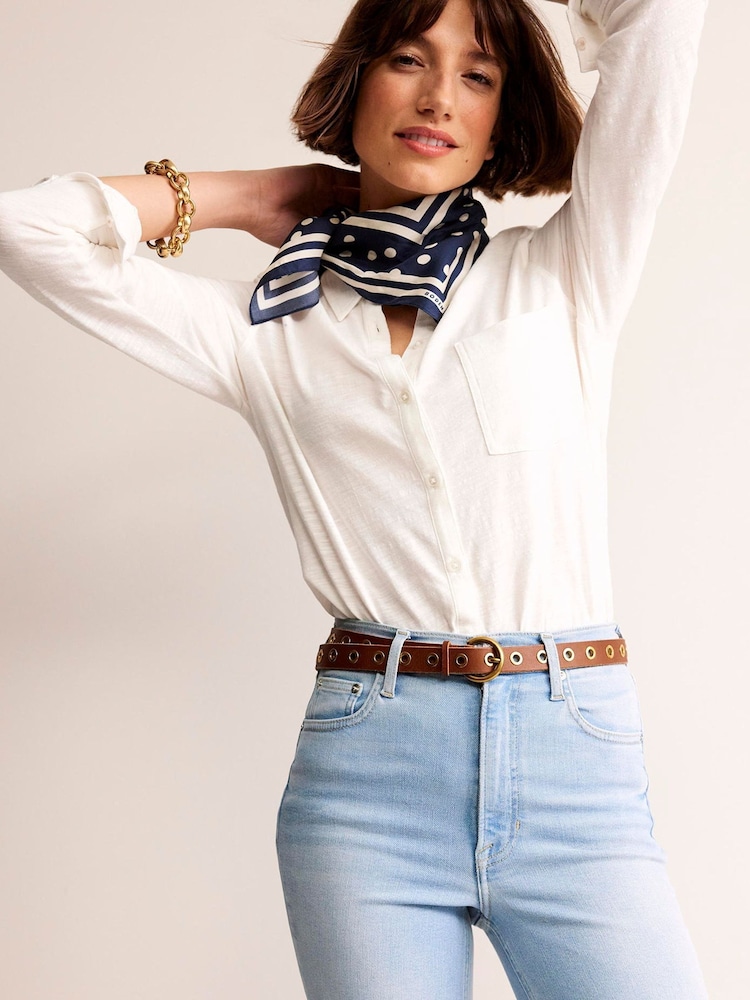 Boden Brown Eyelet Leather Belt - Image 1 of 3