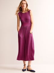 Boden Red Thea Sleeveless Midi Dress - Image 4 of 5