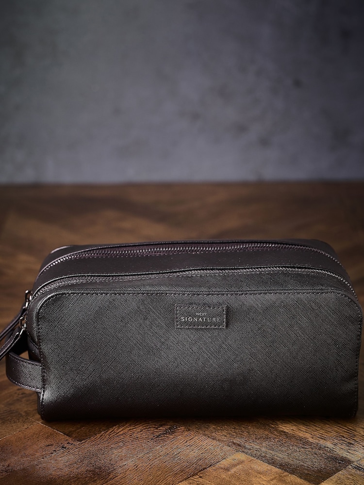 Signature Faux Leather Washbag - Image 1 of 5