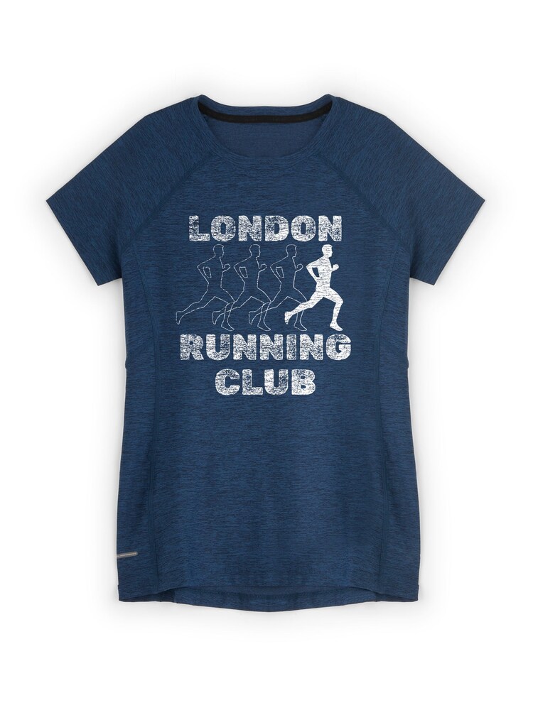 Personalised 'Running club' Navy Short Sleeve T-Shirt By Stitch Style. - Image 1 of 4