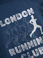 Personalised 'Running club' Navy Short Sleeve T-Shirt By Stitch Style. - Image 2 of 4