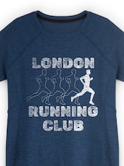 Personalised 'Running club' Navy Short Sleeve T-Shirt By Stitch Style. - Image 4 of 4