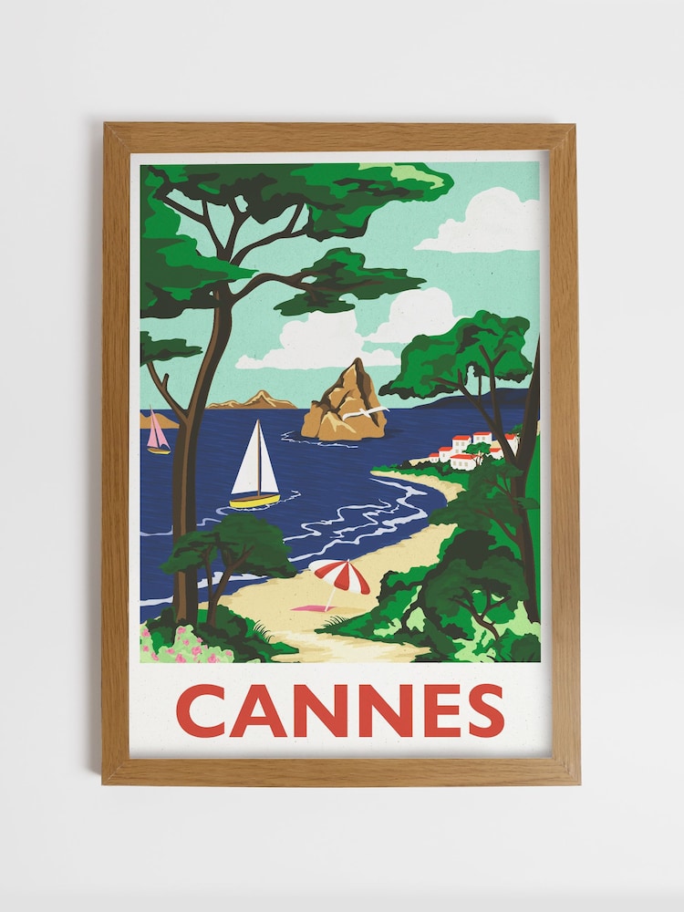 Joules Multi Colourful Cannes Wood Framed Print Wall 53 x 73cm Art - Image 2 of 4 Joules Multi Colourful Cannes Wood Framed Print Wall 53 x 73cm Art - Image 2 of 4