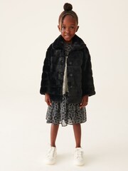Mint Velvet Black Faux Fur Jacket - Image 1 of 15