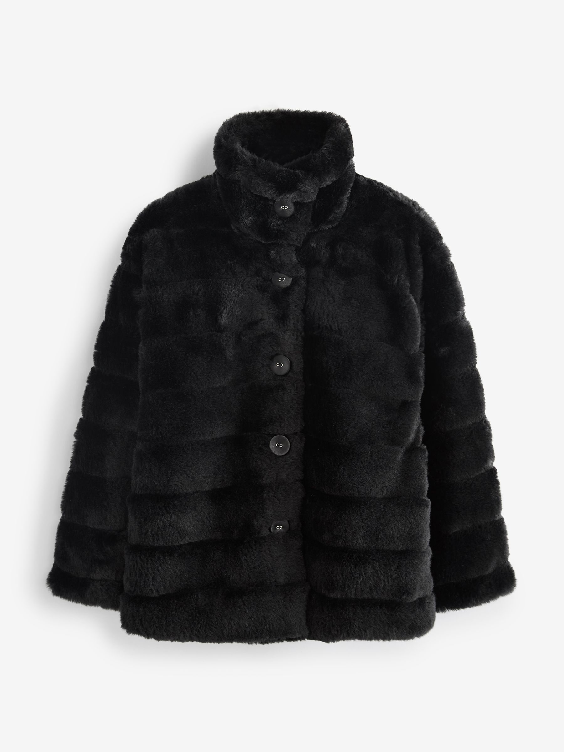 Next black fur coat hotsell
