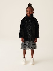 Mint Velvet Black Faux Fur Jacket - Image 2 of 15
