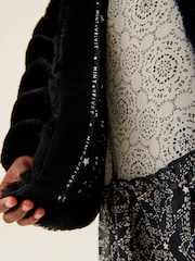 Mint Velvet Black Faux Fur Jacket - Image 9 of 15