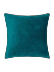 Furn Teal Blue Meridian Velvet 55cm X 55cm Cushion Cover - Image 4 of 6