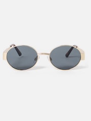 Oliver Bonas Gold Gold Tone Metal Oval Sunglasses - Image 1 of 5