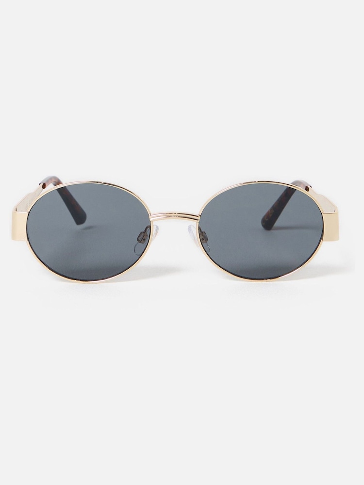 Oliver Bonas Gold Gold Tone Metal Oval Sunglasses - Image 1 of 5
