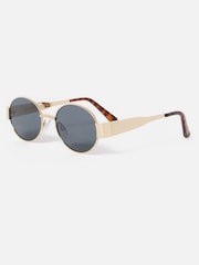 Oliver Bonas Gold Gold Tone Metal Oval Sunglasses - Image 2 of 5