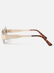 Oliver Bonas Gold Gold Tone Metal Oval Sunglasses - Image 4 of 5