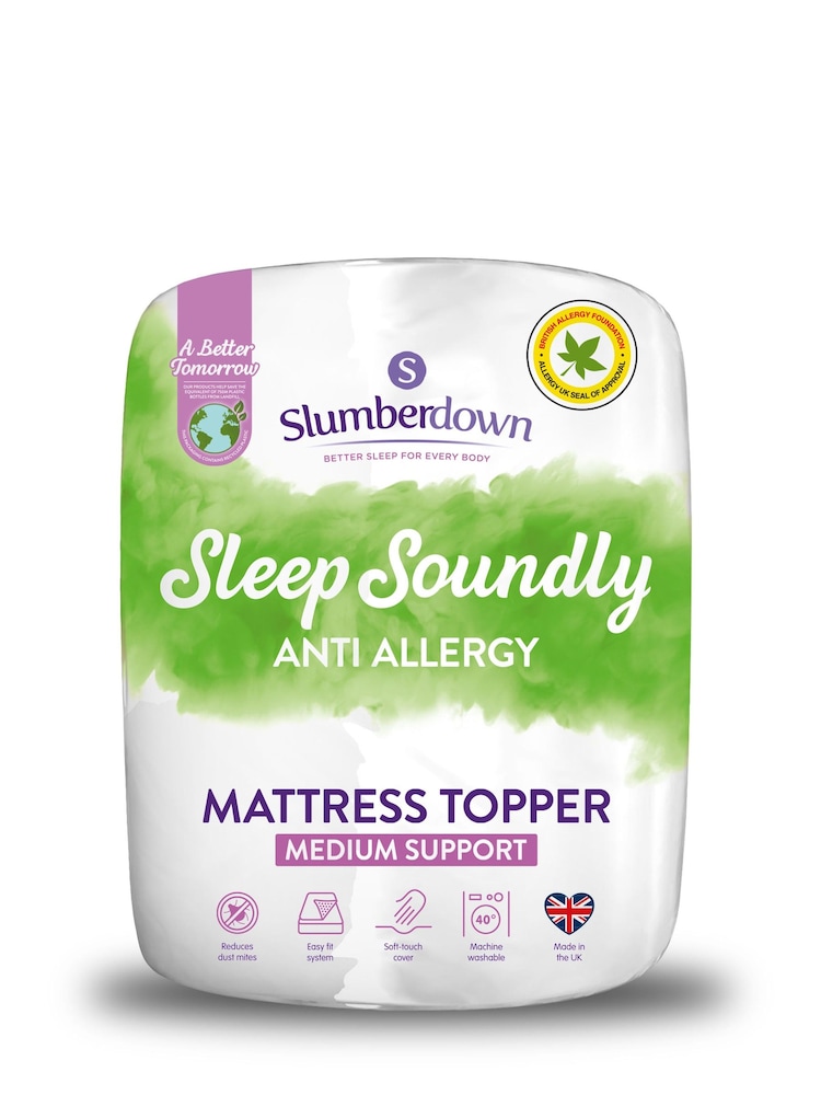 Slumberdown White Sleep Soundly Anti Allergy 3cm Mattress Topper - Image 7 of 7