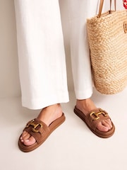 Boden Brown Iris Snaffle Slider Sandals - Image 1 of 4