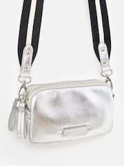 Oliver Bonas Silver Naha Silver Metallic Crossbody Bag - Image 2 of 7
