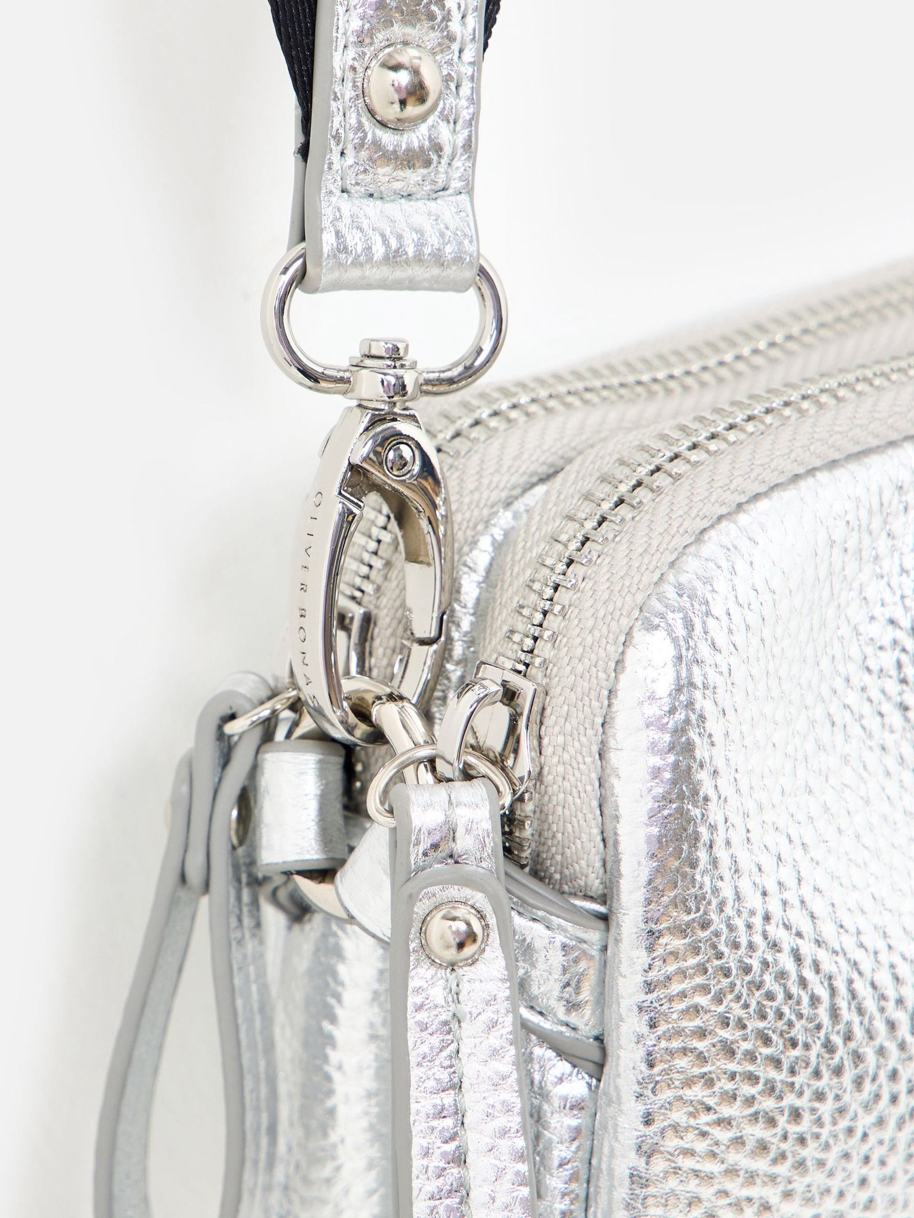 Buy Oliver Bonas Silver Naha Silver Metallic Crossbody Bag from