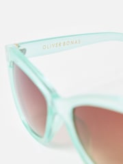 Oliver Bonas Blue Light Blue Square Sunglasses - Image 4 of 5