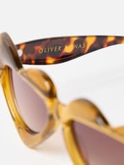 Oliver Bonas Yellow & Tort Heart Sunglasses - Image 4 of 5