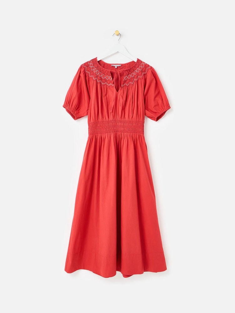 oliver bonas red dress Buy Oliver Bonas Red Broderie Frill Square Neck Dobby Midi Dress from Next USA