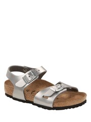 Birkenstock Metallic Kids Birko Flor Metallic Rio Sandals - Image 1 of 5