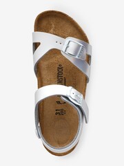 Birkenstock Metallic Kids Birko Flor Metallic Rio Sandals - Image 3 of 5