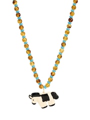 Oliver Bonas Brown Dasha Donkey Beaded Pendant Necklace - Image 4 of 5