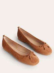 Boden Light Brown Kitty Flexi Sole Ballet Pumps - Image 3 of 4