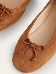 Boden Light Brown Kitty Flexi Sole Ballet Pumps - Image 4 of 4