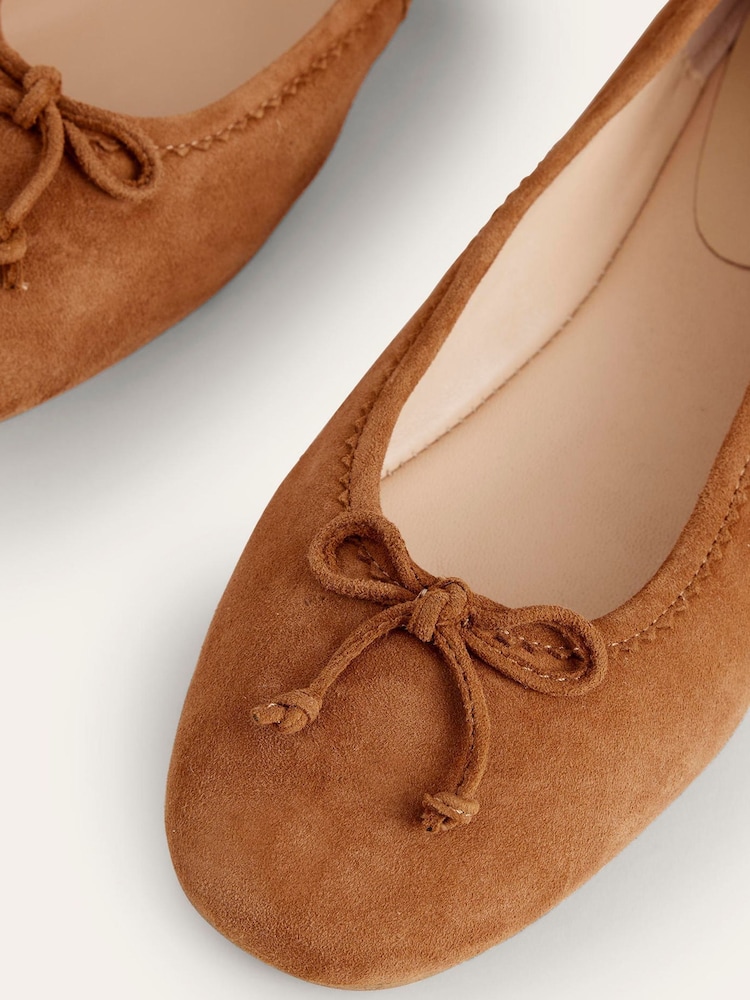 Boden Light Brown Kitty Flexi Sole Ballet Pumps - Image 4 of 4