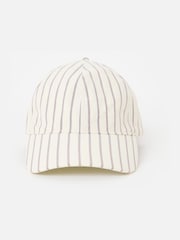 Oliver Bonas Butter Yellow & Brown Striped Bow Cap Hat - Изображение 1 6
