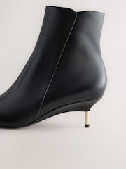 Black Standard fit Forever Comfort® Metal Heel Leather Ankle Boots - Image 4 of 5