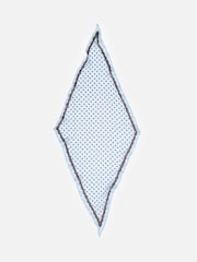 Oliver Bonas Blue Blue & Brown Polka Dot Diamond Scarf - Image 4 of 5