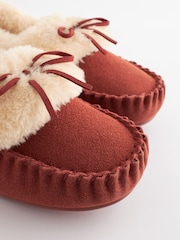 Rust Orange Suede Moccasin Slippers - Image 5 of 7
