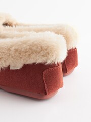 Rust Orange Suede Moccasin Slippers - Image 6 of 7