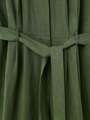 Oliver Bonas Green Dark V-Neck Gathered Shoulder Cropped Jumpsuit - Image 7 of 8