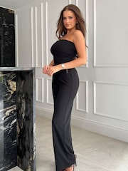 Girl In Mind Black Irie Corset Detail Bandeau Jumpsuit - Image 3 of 4