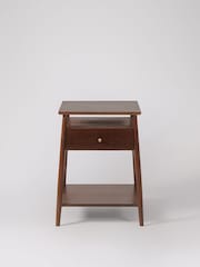 Swoon Mid Brown Auburn Mango Wood 1 Drawer Bedside Table - Image 2 of 6