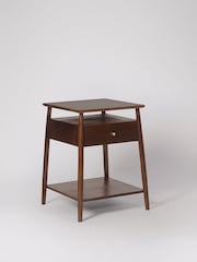 Swoon Mid Brown Auburn Mango Wood 1 Drawer Bedside Table - Image 4 of 6