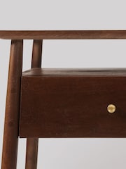 Swoon Mid Brown Auburn Mango Wood 1 Drawer Bedside Table - Image 6 of 6