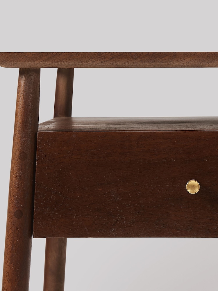 Swoon Mid Brown Auburn Mango Wood 1 Drawer Bedside Table - Image 6 of 6 Swoon Mid Brown Auburn Mango Wood 1 Drawer Bedside Table - Image 6 of 6