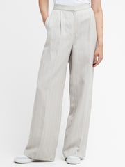 Barbour® Beige Straight Fit Celeste Linen Blend Tailored Trousers - Image 2 of 6
