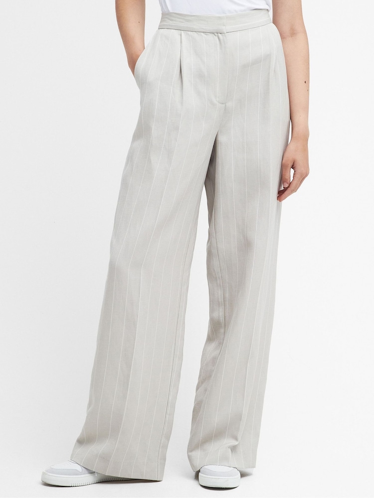 Barbour® Beige Straight Fit Celeste Linen Blend Tailored Trousers - Image 2 of 6 Barbour® Beige Straight Fit Celeste Linen Blend Tailored Trousers - Image 2 of 6