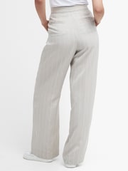Barbour® Beige Straight Fit Celeste Linen Blend Tailored Trousers - Image 3 of 6