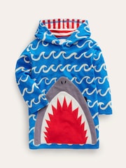 Boden Blue Appliqué Towelling Throw-On Robe - Image 1 of 3