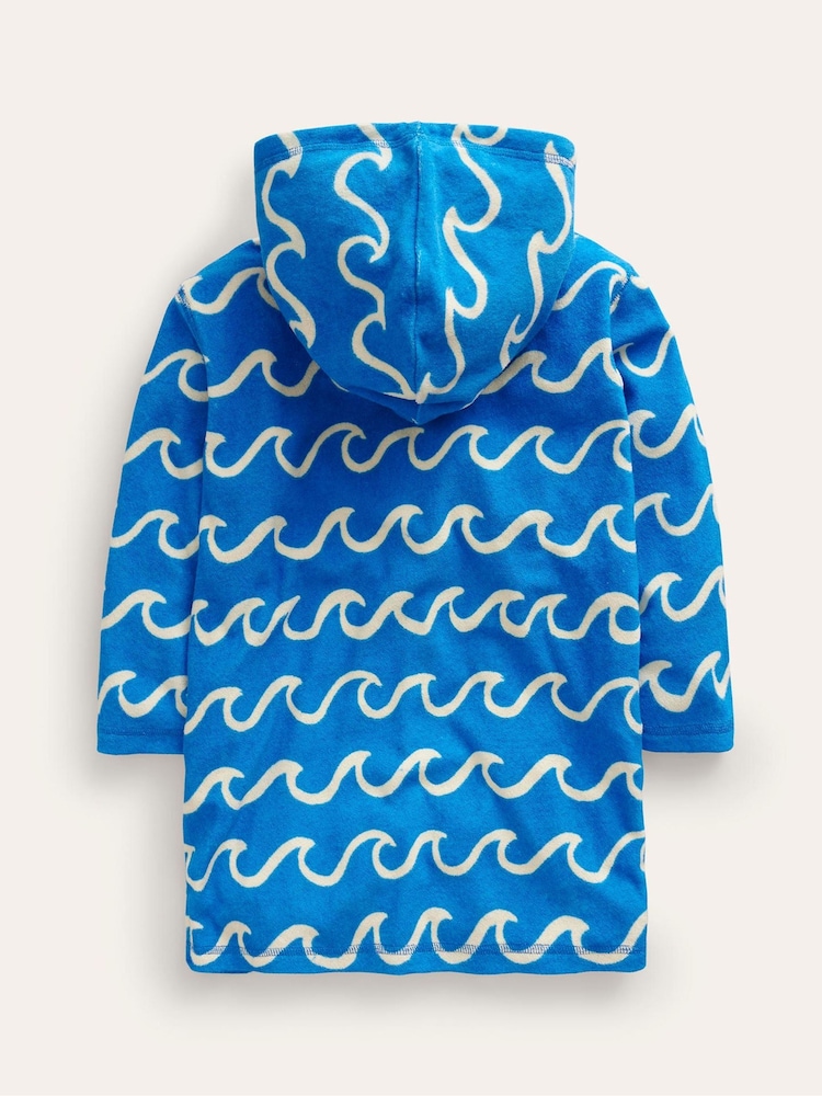 Boden Blue Appliqué Towelling Throw-On Robe - Image 2 of 3