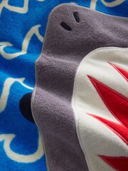 Boden Blue Appliqué Towelling Throw-On Robe - Image 3 of 3
