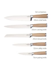 Industrial Kitchen 5 Piece Grey Knife Block Set - Image 3 of 3