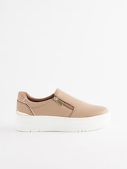 Серо-коричневый - Кроссовки с молнией с эффектом металлик Forever Comfort - Изображение 4 из 7